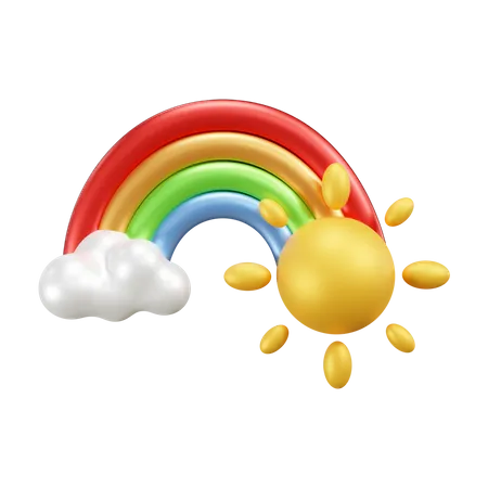 Sunny Rainbow weather  3D Icon