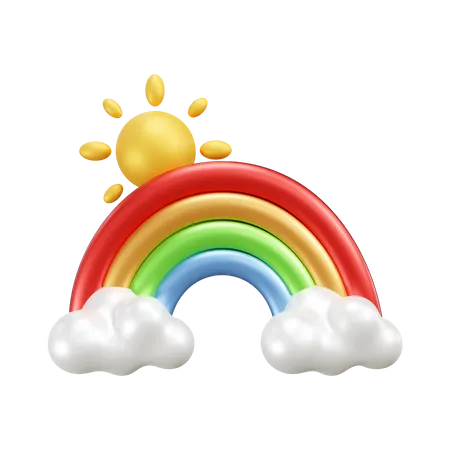 Sunny Rainbow weather  3D Icon