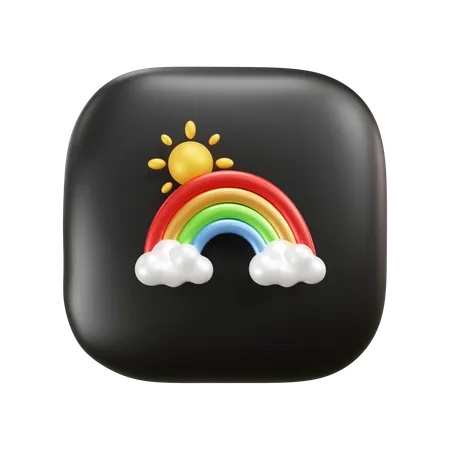 Sunny Rainbow Weather  3D Icon