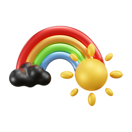 Sunny Rainbow Weather  3D Icon