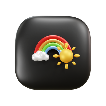Sunny Rainbow Weather  3D Icon