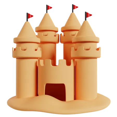 Sunny Sand Castle  3D Icon