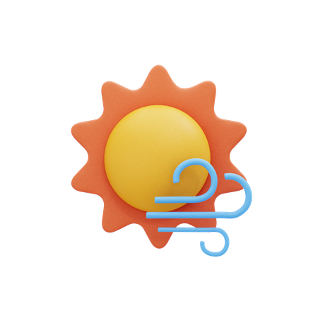 Sunny Windy  3D Icon