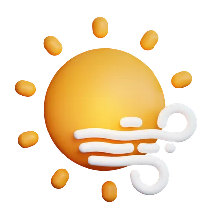 Sunny Windy  3D Icon