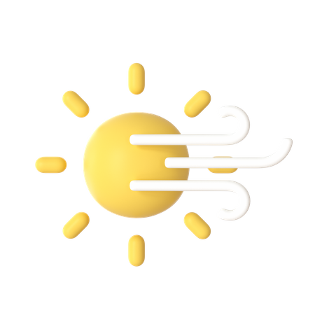 Sunny Windy  3D Icon