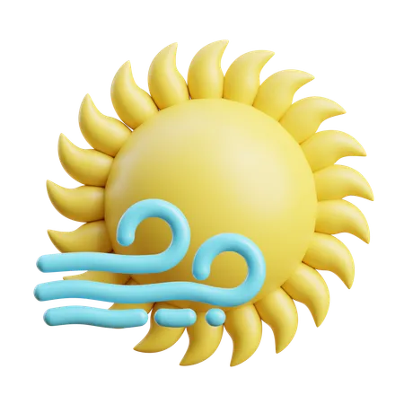 Sunny Windy  3D Icon