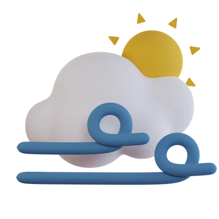 Sunny Windy Cloudy  3D Icon