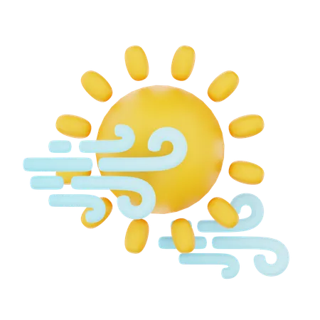 Sunny Windy Day Without Cloud  3D Icon