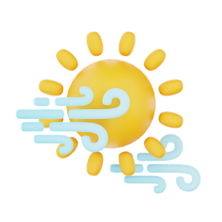 Sunny Windy Day Without Cloud  3D Icon