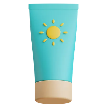 3 D Sunscreen Illustration With Transparent Background 3D Icon