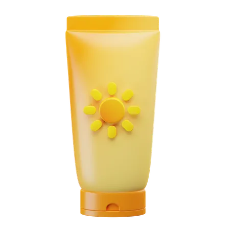 3 D Icon Summer Sunblock Or Sunscreen Isolated On Transparent Background 3 D Illustration High Resolution 3D Icon
