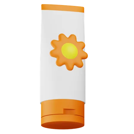 3 D Render Sunscreen Cream Illustration With Transparent Background 3D Icon