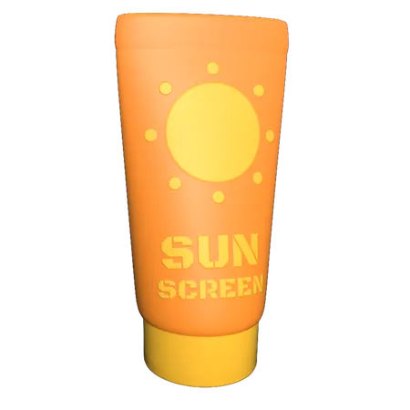 Sunscreen Lotion  3D Illustration