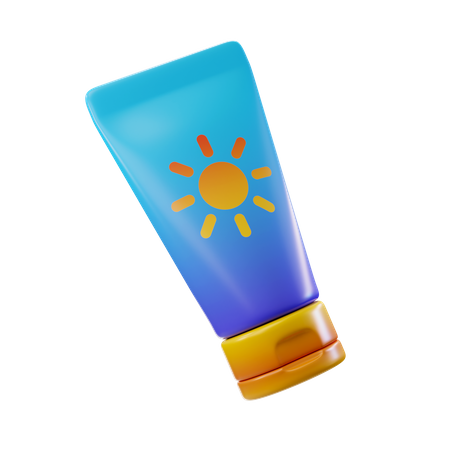 Sunscreen Lotion 3D Illustration