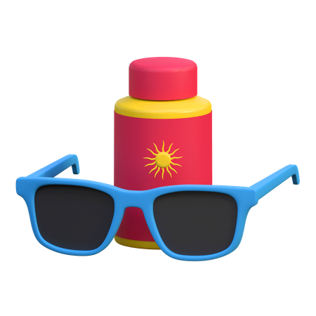 Sunscreen Protection  3D Icon