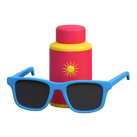 Sunscreen Protection Icon Summer Beach Holiday 3 D Illustration 3D Icon