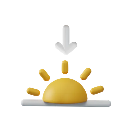 3 D Rendering Of Forecast Weather Sunset Isolated 3D Illustration