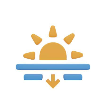 Sunset Sun Weather  3D Icon