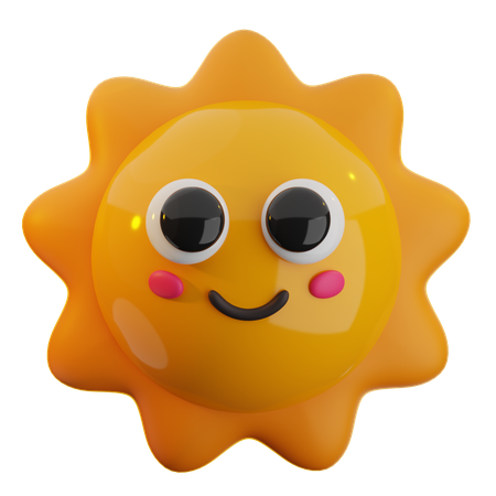 Sunshine With Smile Expression  3D Icon