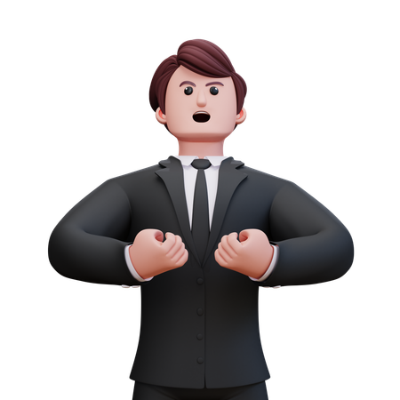 Super Angry Businessman  3D Illustration