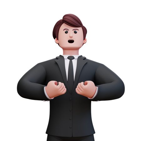 Super Angry Businessman  3D Icon