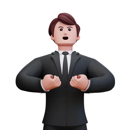 Super Angry Businessman  3D Illustration