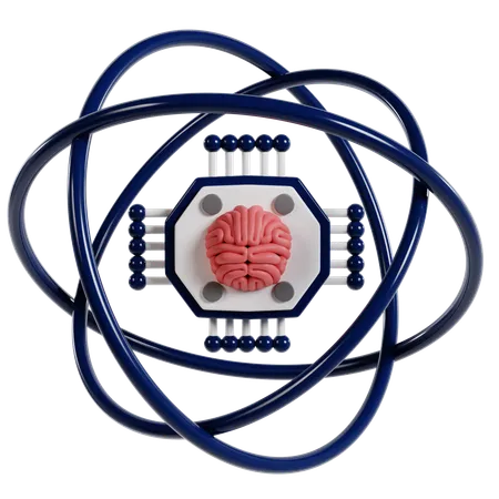 Super Brain Technology Evolution  3D Illustration