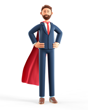 Super Businessman  3D Illustration