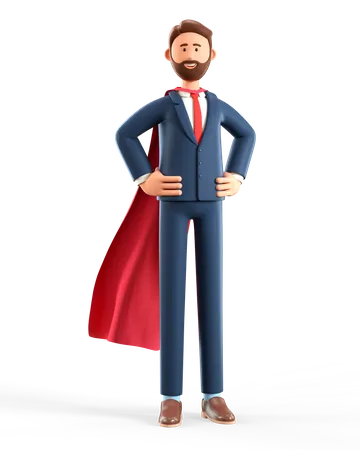 Super Businessman  3D Illustration