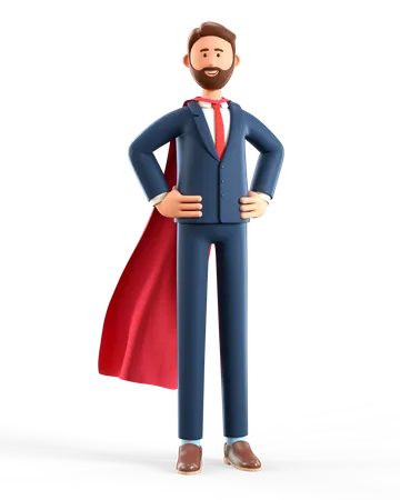Super Businessman 3D Illustration