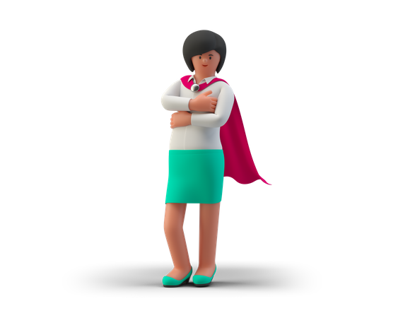 Super Businesswoman  3D Illustration