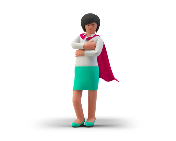 Super Businesswoman  3D Illustration