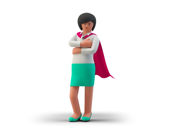 Super Businesswoman 3D Illustration