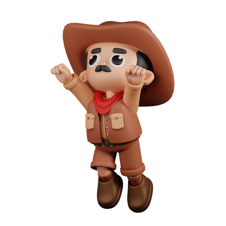 Cowboy de super-herói  3D Illustration