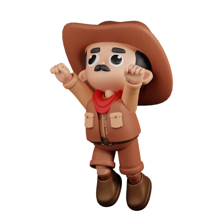 Cowboy de super-héros  3D Illustration