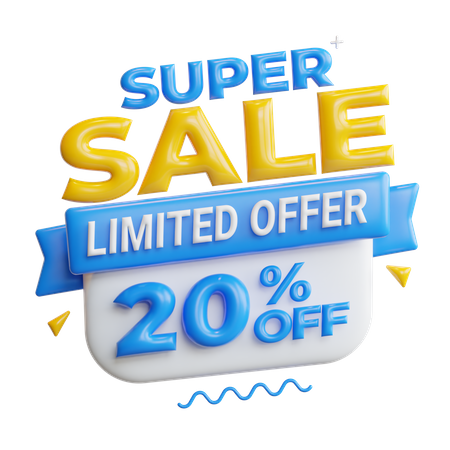 Super Sale 20 Percent  3D Icon