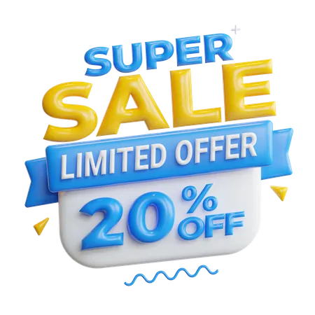 Super Sale 20 Percent  3D Icon