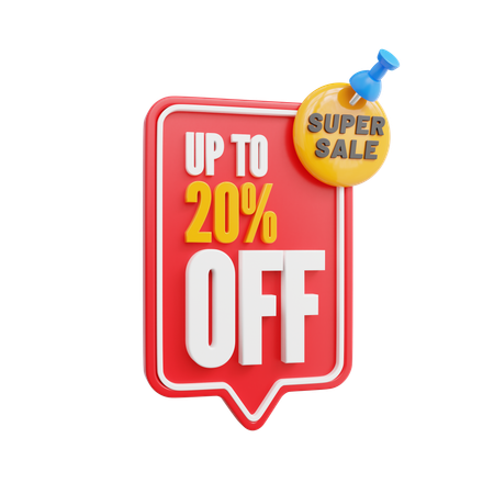 Super Sale 20 % Rabatt  3D Icon