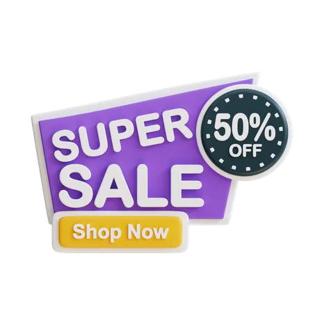 3 D Super Sale 50 Percent 3D Icon