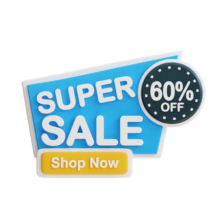 3 D Super Sale 60 Percent 3D Icon