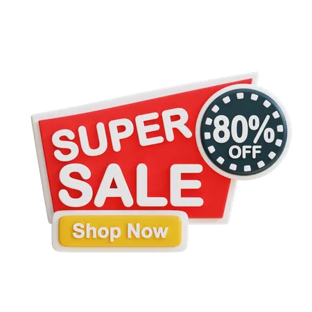 3 D Super Sale 80 Percent 3D Icon