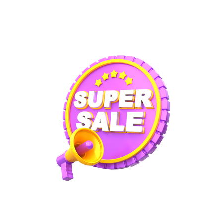 Super Sale Announcement  3D Illustration