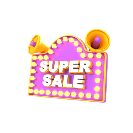 Super Sale Announcement 3D Illustration