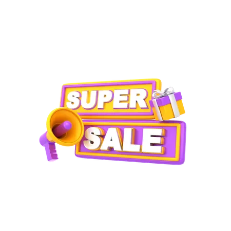 Super Sale Announcement  3D Illustration