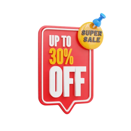 Super promoção 30% de desconto  3D Icon