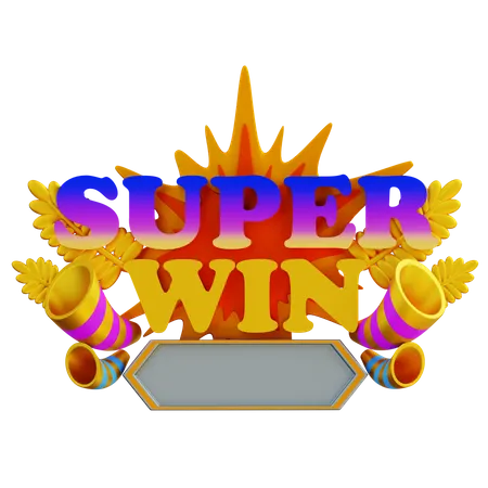 3 D Illustration Super Win 3D Icon