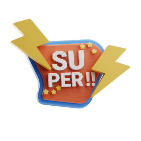 Super With Lightning Elements  3D Icon