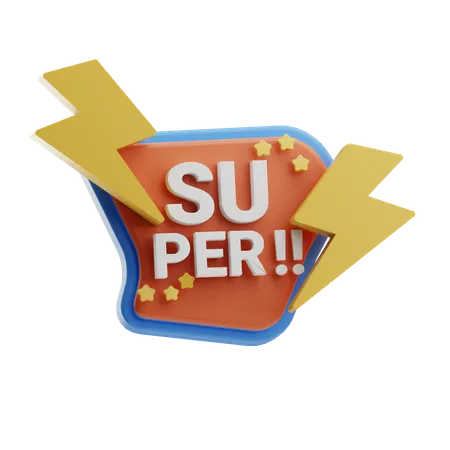 Super With Lightning Elements  3D Icon