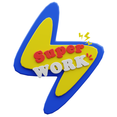 Super Work Word mark  3D Sticker