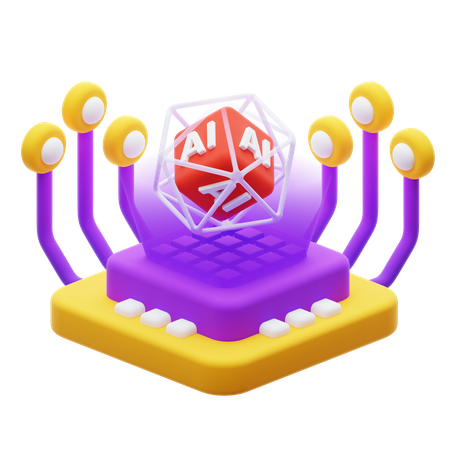 Súper computadora ai  3D Icon